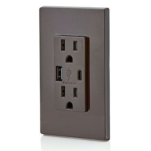Eaton White 15-Amp 125V USB Duplex Receptacle (1-Pack) TRUSBAC15W-KB-L - Reno-Depot