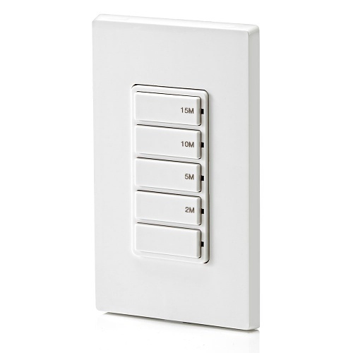 Leviton DT1151LW 15A Single Pole Decora Timer 5Key, 2/5/10/15 Minutes