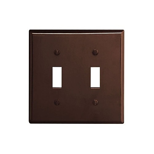 Leviton 85009 2-Gang 2-Toggle Standard Size Wall Plate, Brown