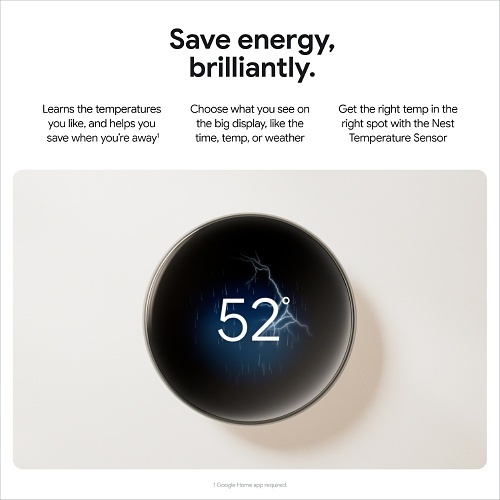 Google Nest Learning Thermostat (4th Gen) with Nest Temperature