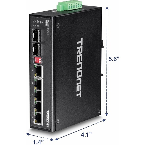 TRENDnet TI-G62 6-Port Hardened Industrial Gigabit DIN-Rail Switch