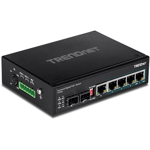 TRENDnet TI-PG62 6-Port Industrial Gigabit PoE DIN-Rail Switch