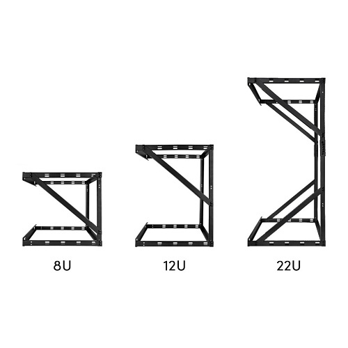 Strong SR-WM-SK-19 Wall-Mount Expandable Open-Frame Rack, 8-22U