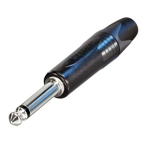 Conector telefónico profesional Neutrik NP2X-BAG de 2 polos con contactos de níquel y carcasa negra, 1/4"