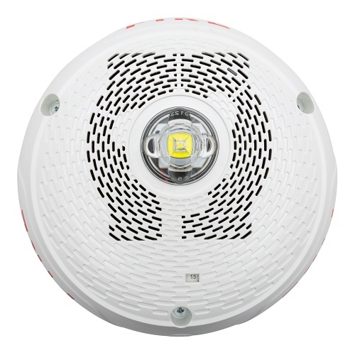 System Sensor SPSCWKLED Outdoor LED Speaker Strobe Ceiling, Fire, White
