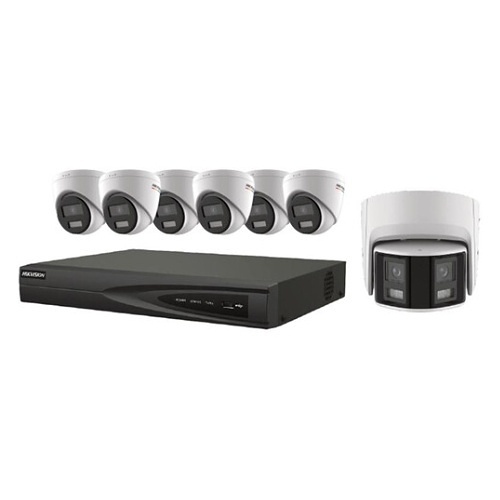 Hikvision EKI-K82T47C 4MP PoE Kit, (6) 4MP ColorVu Turret IP