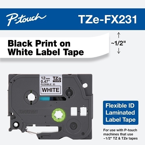 Brother TZEFX231G Flexible ID Tape, 1/2