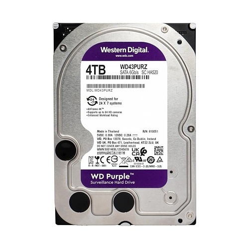 Western Digital 4TB パープル WD43PURZ HDD WD WD43PURZ Purple Surveillance HDD, 4TB