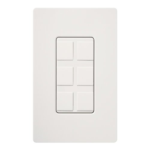 Lutron CA-6PF-WH Claro 6-Port Frame, Field Customizable, Fits Decorator-Style Wall Plates, White