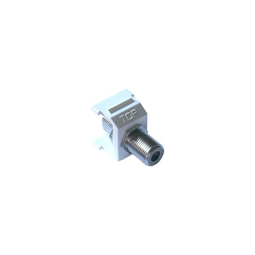 Lutron CON-1C-WH 75 Ohm Coaxial Cable Jack Connector, F-Style, for 6-Port Frame, White