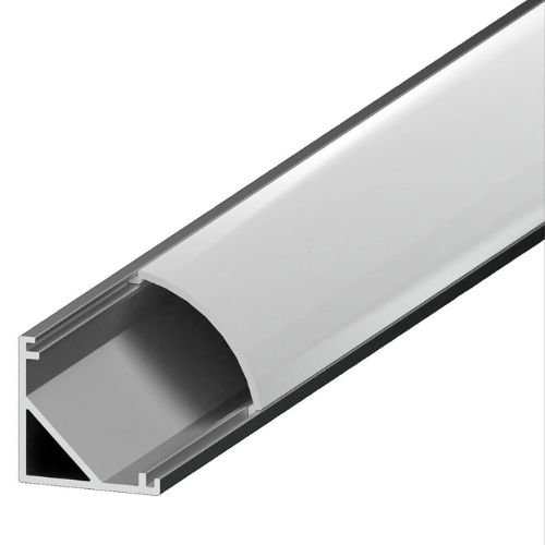 Lutron LU-45S-K LED Tape Light Angled Extrusion Bundle, Surface-Mount, 8FT, Aluminum Channel, Frosted Lens, Accessories Included