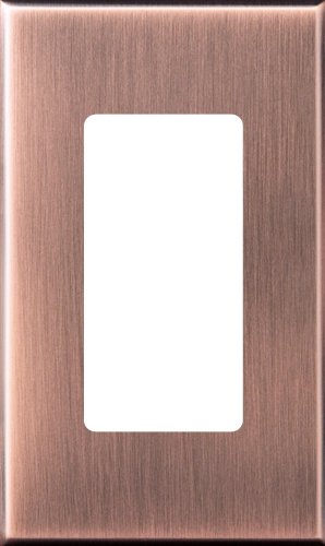 Lutron NT-R3-NFB-QZ Nova T Wall Plate Kit, Single-Gang, Fits Small Accessory / Wall Keypad Insert, No Fins Broken, Matte Finish, Antique Bronze