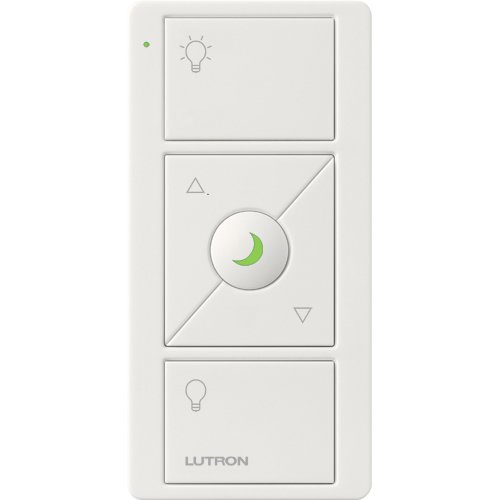 Lutron PJN-3BRL-GWH-L01 Original 3-Button Pico Smart Remote with Night Light, Raise / Lower and Preset, with Light Icons, PJ2-3BRL-GWH-L01, White