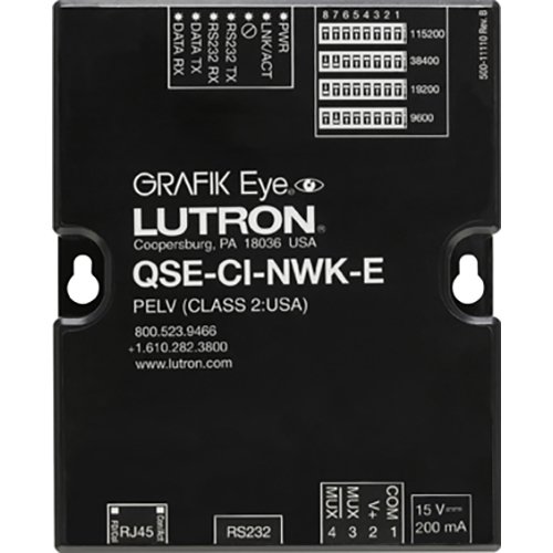 Lutron QSE-CI-NWK-E QS RS232 / Ethernet Interface, 24VDC, 60mA