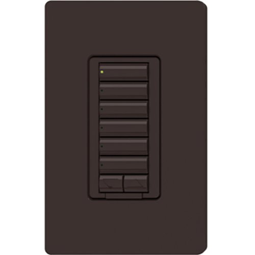 Lutron RRD-W6BRL-BR seeTouch Wall Keypad, Works with RA3 Systems, 6 Button with 1 Raise / Lower, Neutral Required, 120V, Brown