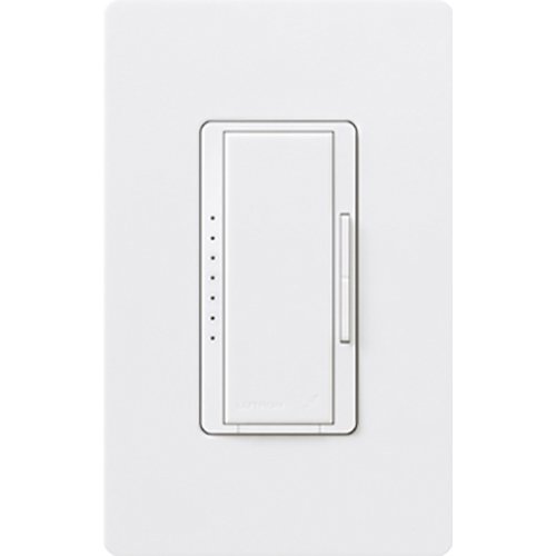 Lutron RRD-6ND-WH Maestro RF Dimmer, Works with RA2 Select / RA3 Systems, 150W LED / 600VA MLV, Single Pole / Multi-Location, Neutral Required, 120V, White