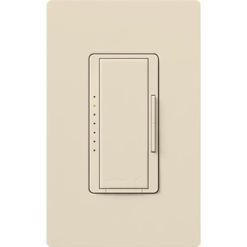 Lutron RRD-PRO-LA Maestro RF PRO LED+ Dimmer, Works with RA2 / RA3 Systems, Phase Selectable, LED / ELV / MLV, Neutral Optional, 120V, Light Almond