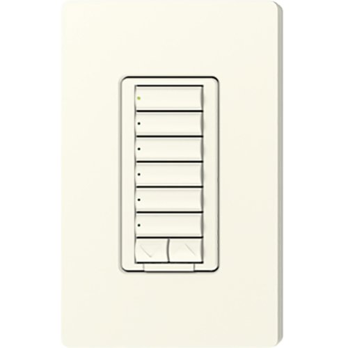 Lutron RRD-W6BRL-BI seeTouch Wall Keypad, Works with RA3 Systems, 6 Button with 1 Raise / Lower, Neutral Required, 120V, Biscuit