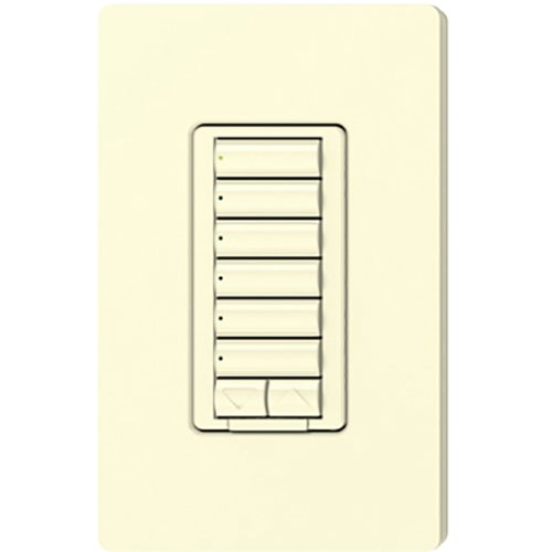 Lutron RRD-W6BRL-AL seeTouch Wall Keypad, Works with RA3 Systems, 6 Button with 1 Raise / Lower, Neutral Required, 120V, Almond