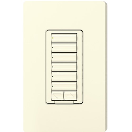 Lutron RRD-W6BRL-LA seeTouch Wall Keypad, Works with RA3 Systems, 6 Button with 1 Raise / Lower, Neutral Required, 120V, Light Almond