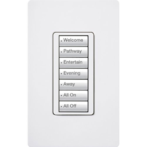 Lutron RRD-W7B-IV seeTouch Wall Keypad, Works with RA3 Systems, 7 Button, Neutral Required, 120V, Ivory