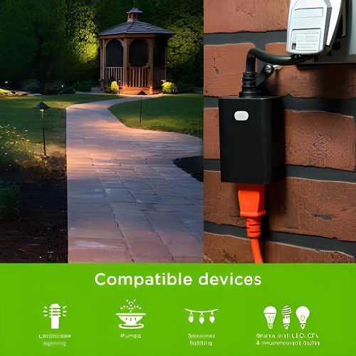 Jasco 76722 Z-Wave Outdoor Plug-in Switch, 1-Outlet, Grounded