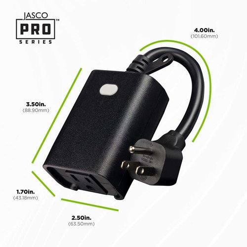 Jasco 76722 Z-Wave Outdoor Plug-in Switch, 1-Outlet, Grounded