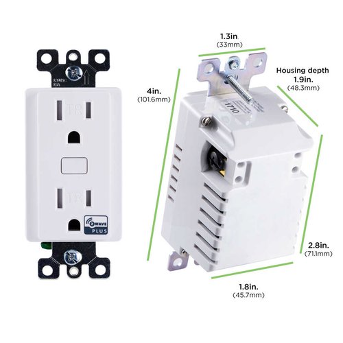 Jasco 14315 Z-Wave Smart Tamper Resistant Receptacle, 500SWB