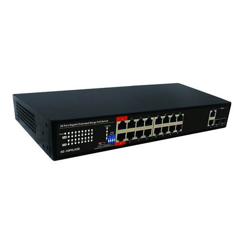UltraTech 0E-16PRJ45E 20-Port Gigabit Extended Range PoE Switch