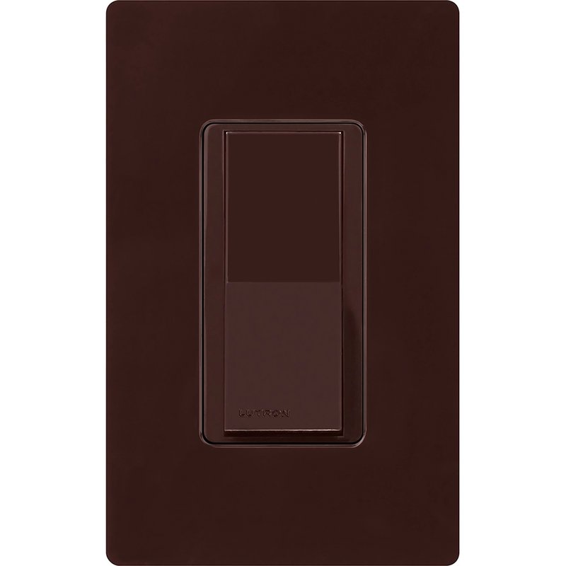 Thumbnail 2 for Lutron CA-1PS-BR Claro Single Pole, On / Off Rocker Switch, 15A, Gloss Finish, Brown