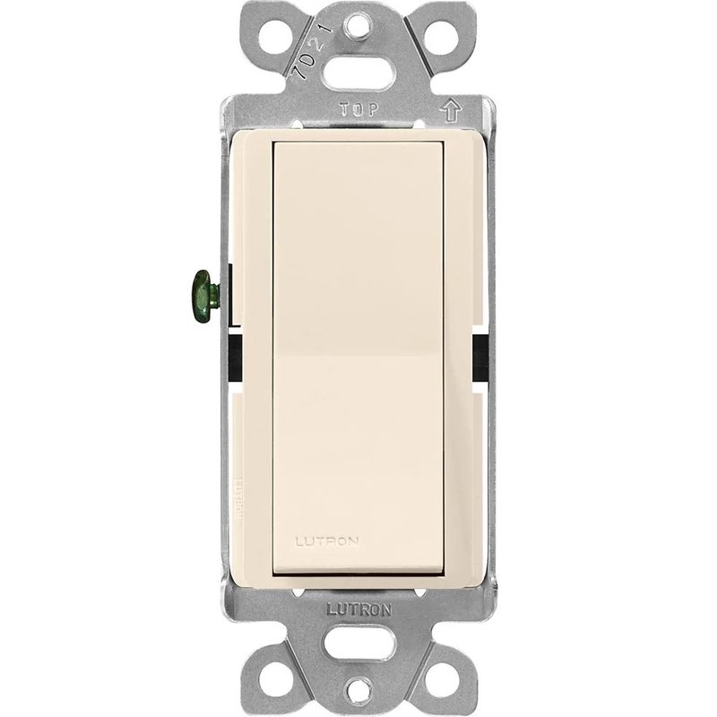Lutron CA-1PS-LA Claro Single Pole, On / Off Rocker Switch, 15A, Gloss Finish, Light Almond