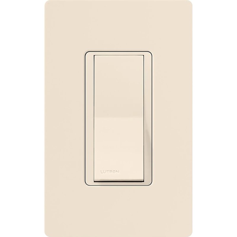 Thumbnail 2 for Lutron CA-1PS-LA Claro Single Pole, On / Off Rocker Switch, 15A, Gloss Finish, Light Almond