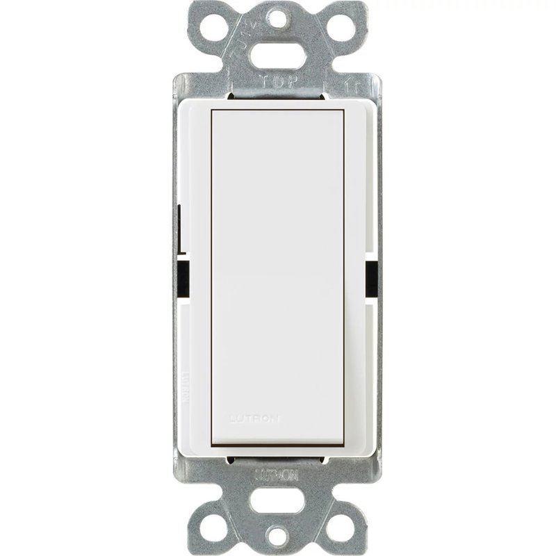 Lutron CA-1PS-WH Claro Single Pole, On / Off Rocker Switch, 15A, Gloss Finish, White