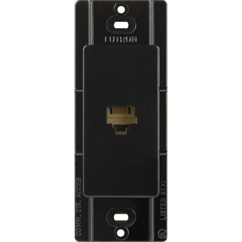 Lutron CA-PJ-BL Claro Telephone Jack, 6-conductor, RJ11, Fits Decorator-Style Wall Plates, Black