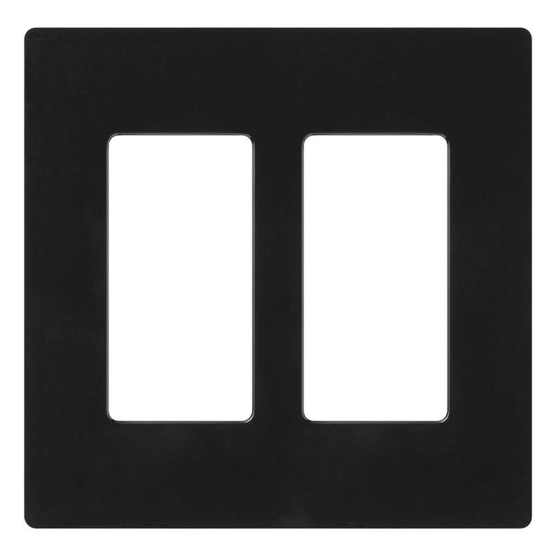 Lutron CW-2-BL Claro 2 Gang Wall Plate for Decorator / Designer Paddle Switches and Dimmers, Gloss Finish, Black