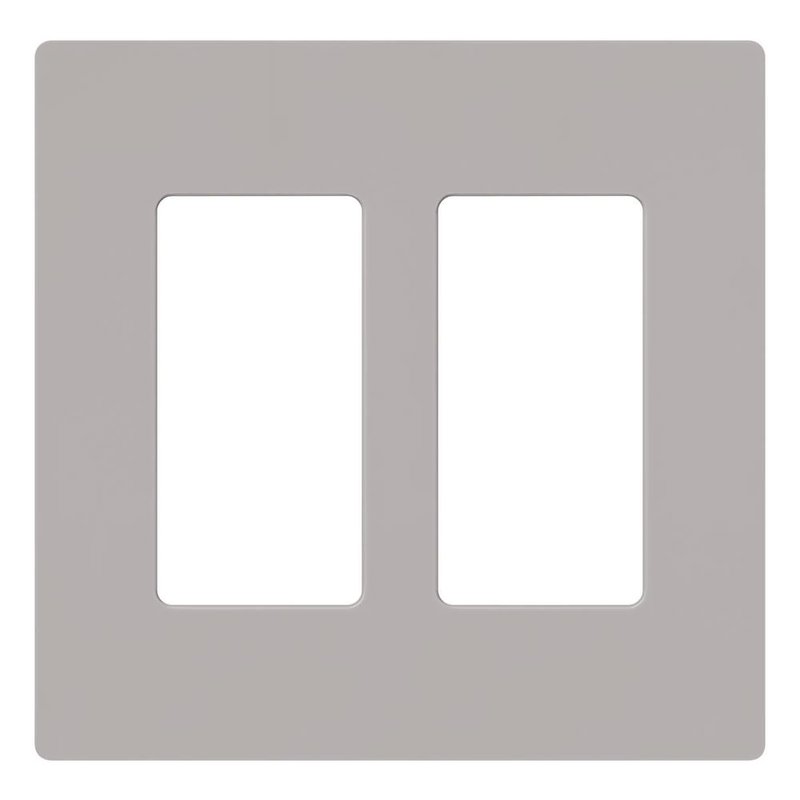 Lutron CW-2-GR Claro 2 Gang Wall Plate for Decorator / Designer Paddle Switches and Dimmers, Gloss Finish, Gray