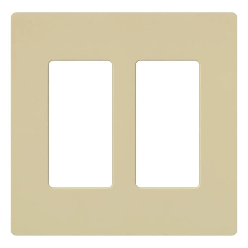 Lutron CW-2-IV Claro 2 Gang Wall Plate for Decorator / Designer Paddle Switches and Dimmers, Gloss Finish, Ivory