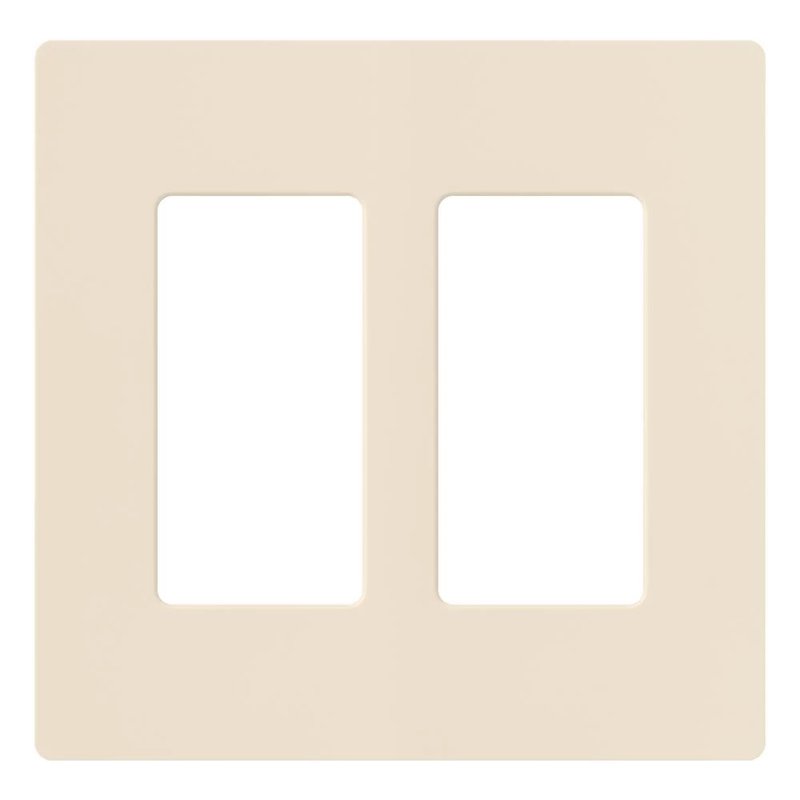Lutron CW-2-LA Claro 2 Gang Wall Plate for Decorator / Designer Paddle Switches and Dimmers, Gloss Finish, Light Almond