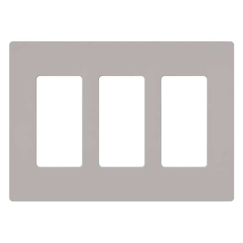 Lutron CW-3-GR Claro 3 Gang Wall Plate for Decorator / Designer Paddle Switches and Dimmers, Gloss Finish, Gray