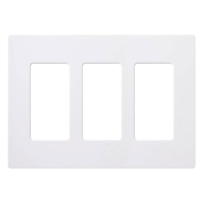 Lutron CW-3-WH Claro 3 Gang Wall Plate for Decorator / Designer Paddle Switches and Dimmers, Gloss Finish, White