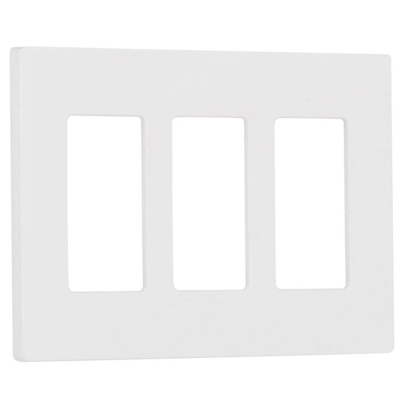 Thumbnail 5 for Lutron CW-3-WH Claro 3 Gang Wall Plate for Decorator / Designer Paddle Switches and Dimmers, Gloss Finish, White