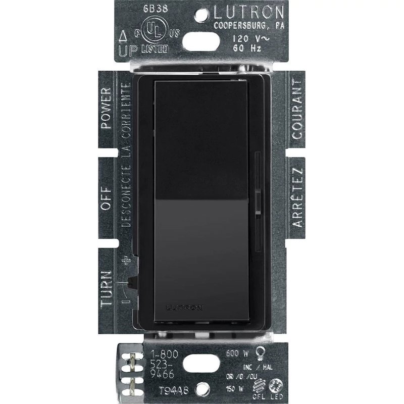 Lutron DVCL-153P-BL Diva LED+ Dimmer Switch, 150W LED, Single Pole / 3-Way, No Neutral Required, 120V, Black