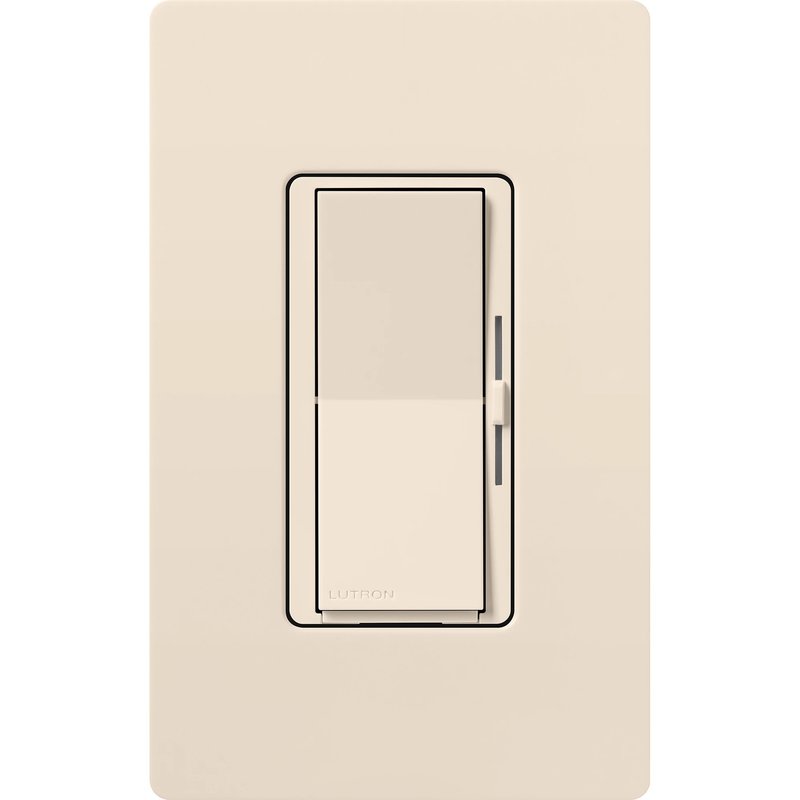 Thumbnail 2 for Lutron DVRF-5NE-LA Diva Smart ELV+ Dimmer Switch for Caseta Systems, Phase Selectable, 250W LED / 400VA MLV / 500W ELV, Neutral Required, 120V, Light Almond