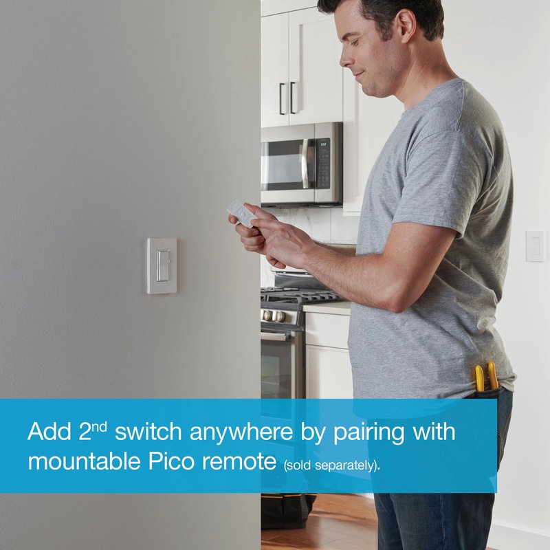 Thumbnail 5 for Lutron DVRF-5NS-LA Claro Smart Switch for Caseta, 5A LED or 3A Fan, On / Off Paddle Switch, Single-Pole /  3-Way, Neutral Required, 120V, Light Almond