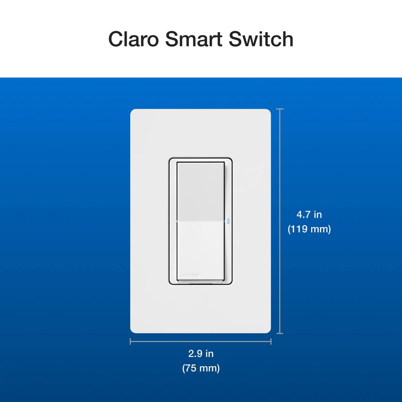 Thumbnail 3 for Lutron DVRF-PKG1S-WH Claro Smart Switch 3-Way Kit with Pico Paddle Remote for the Caseta system, Smart Hub Not Required, White