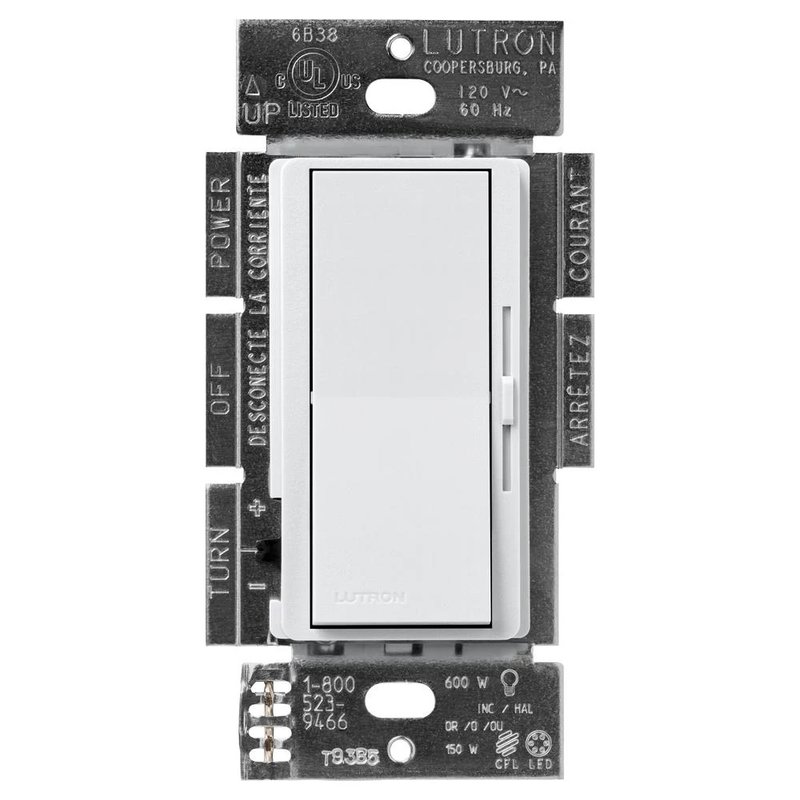 Lutron DVSCCL-153P-MI Diva LED+ Dimmer Switch, 150W LED, Single Pole / 3-Way, No Neutral Required, 120V, Mist