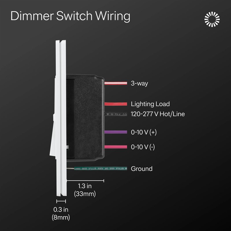 Thumbnail 3 for Lutron DVSTV-GR Diva 0-10V Dimmer Switch, 8A, 50mA Sink, Single-Pole / 3-Way, No Neutral Required, 120V, Gray