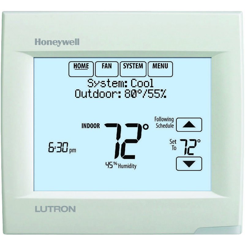 Lutron L-HWLV2-WIFI Wireless Thermostat, Powered by Honeywell, Works with the Lutron App (Caseta / RA2 Select / RA3), White