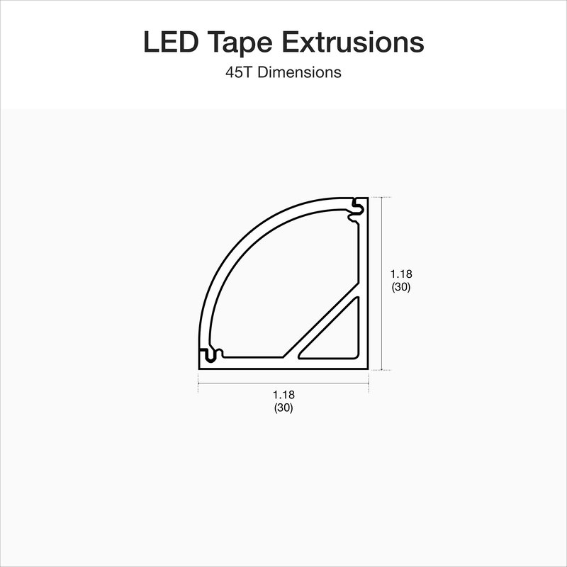 Thumbnail 3 for Lutron LU-45T-K LED Tape Light Angled, Large Extrusion Bundle, Surface-Mount, 8FT, Aluminum Channel, Frosted Lens, Accessories Included