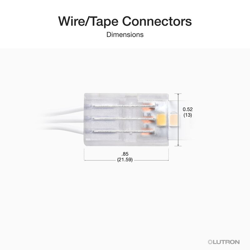 Thumbnail 3 for Lutron LU-CK1-TW Wire / Tape Connectors for Lumaris Tunable White LED Tape Light, 120V, Wireless Clear Connect Type X